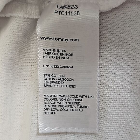 TOMMY HILFIGER Big Boys Color Block White Polo, Size L (16/18) - Picture 3 of 4